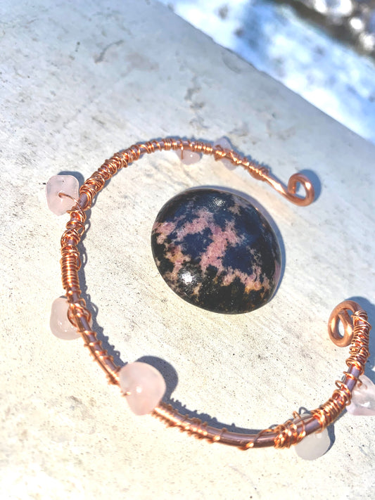 Copper & Rose Quartz Self Love Bracelet