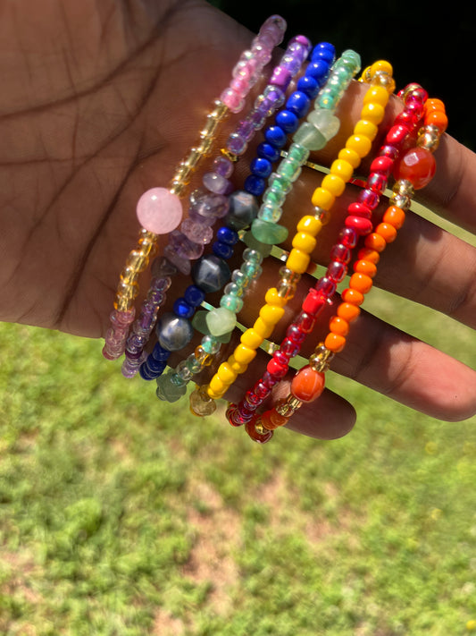 Chakra anklets/bracelets set of 7