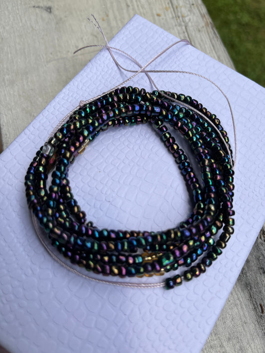 Black Magic Tie On Waist Bead