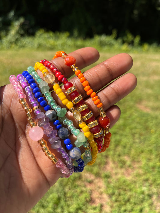 Chakra anklets/bracelets set of 7